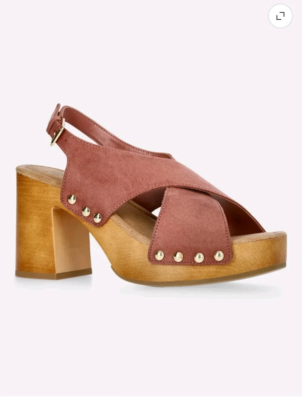 Time and Tru Women's X-Band Heeled Sandals 3.42" Block Heal - Picture 6 of 9